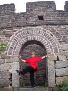 Gai doing Tai Chi on The Great Wall of China